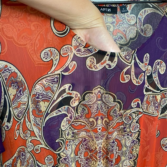 APT. 9 • Purple Orange Boho Aztec Printed Dress - Picture 6 of 9